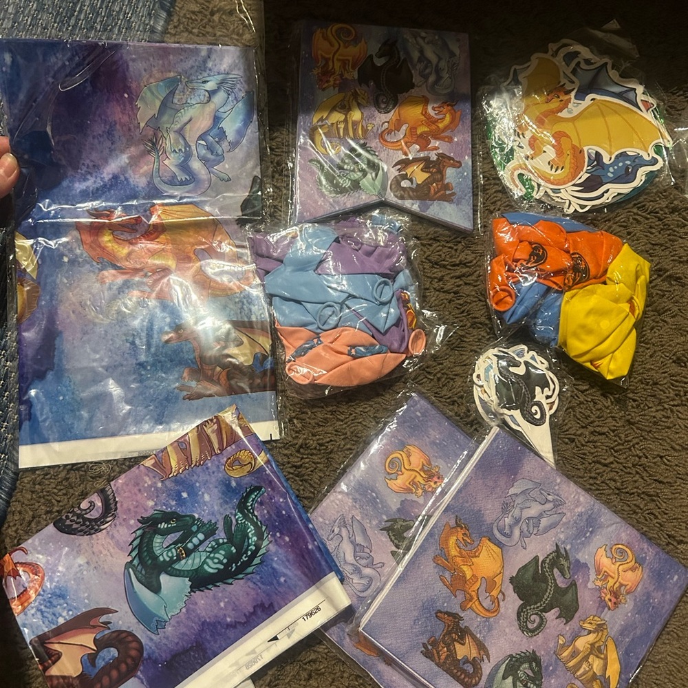 Colorful Dragon-Themed Party Supplies